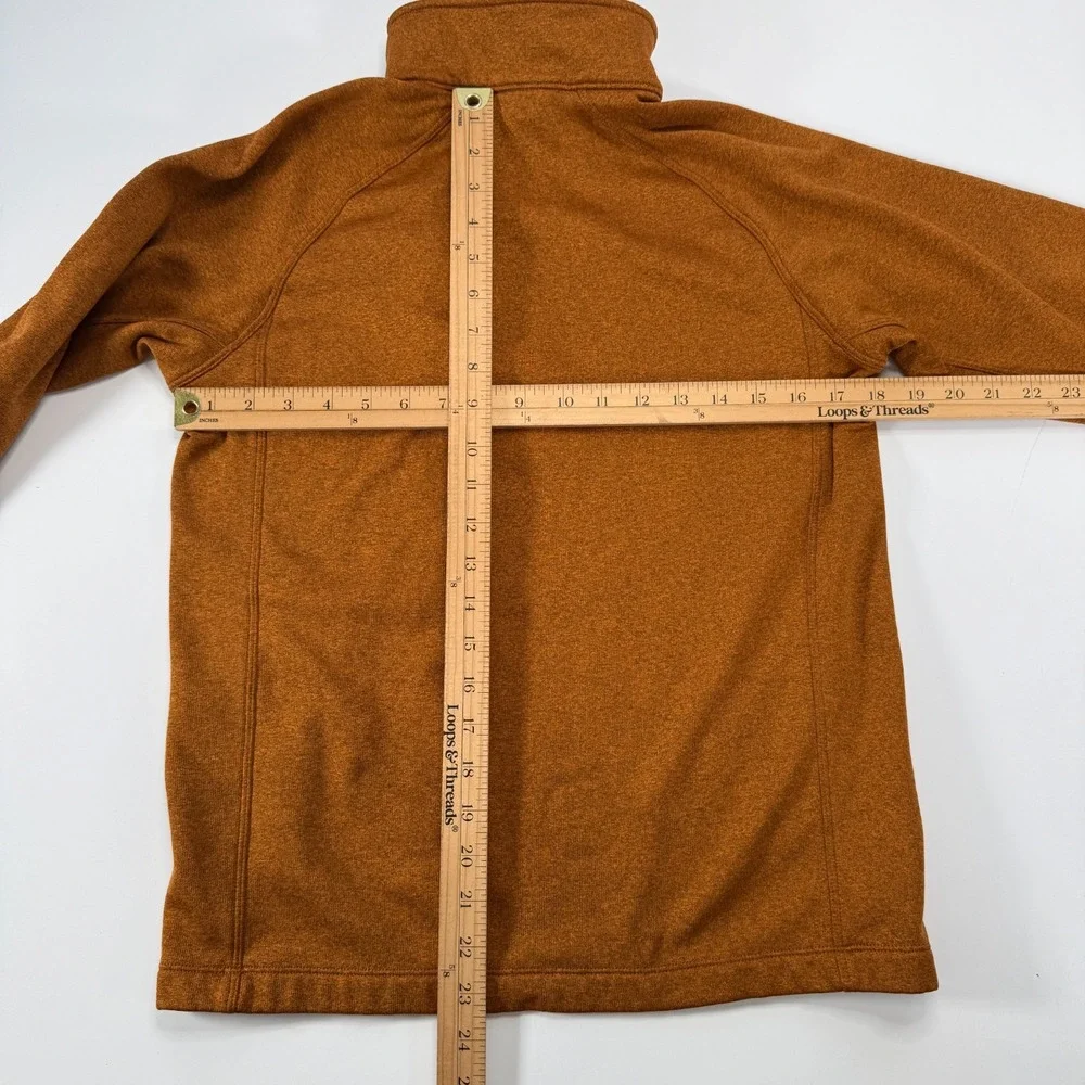NORTH FACE 1/4 Zip Pullover‎ Smooth Face Fleece Sweatshirt Mens Small Orange